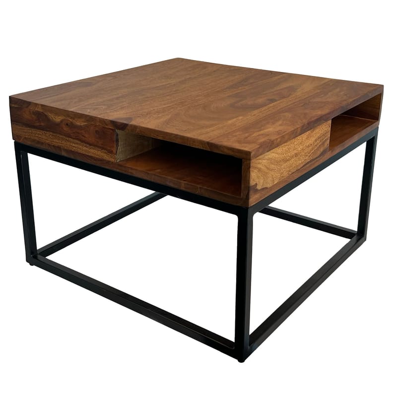 Beleri Soffbord 60 cm Kvadratisk - Varmbrun och svart - Möbler - Bord & matgrupper - Soffbord - Soffbord med förvaring