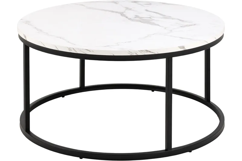 Belgrat Soffbord 80 cm Rund, Vit