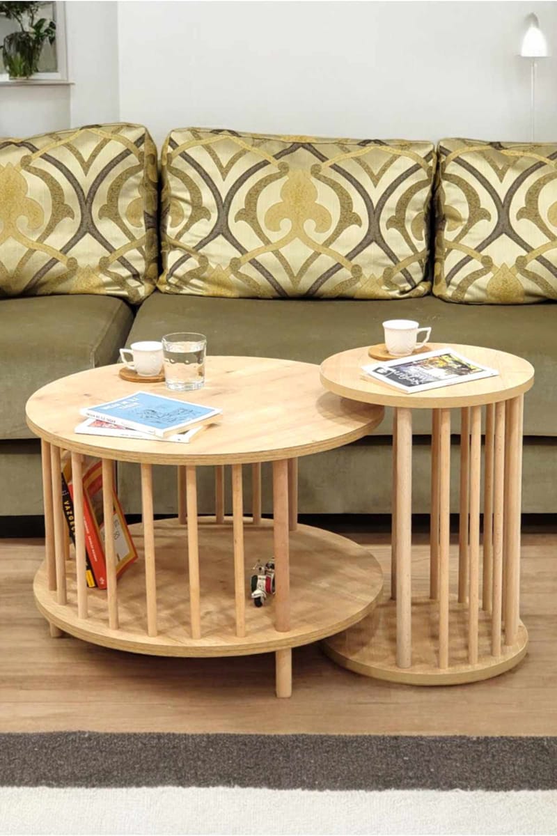 Belvo Soffbordsset 60x43 cm - Sapphire Oak - Möbler - Bord & matgrupper - Soffbord