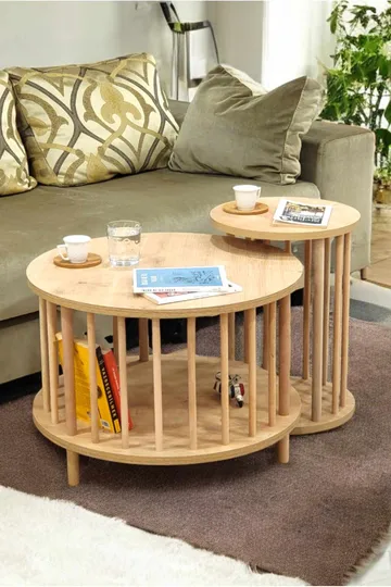 Belvo Soffbordsset 60x43 cm - Sapphire Oak - Möbler - Bord & matgrupper - Soffbord