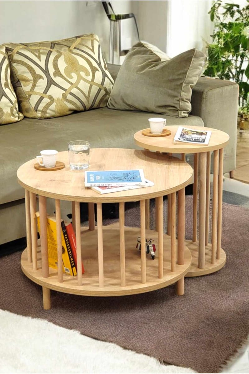Belvo Soffbordsset 60x43 cm - Sapphire Oak - Möbler - Bord & matgrupper - Soffbord