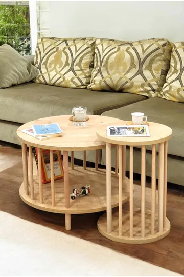 Belvo Soffbordsset 60x43 cm - Sapphire Oak - Möbler - Bord & matgrupper - Soffbord