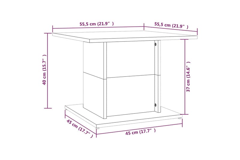 Soffbord betonggrå 55,5x55,5x40 cm spånskiva - Grå - Soffbord