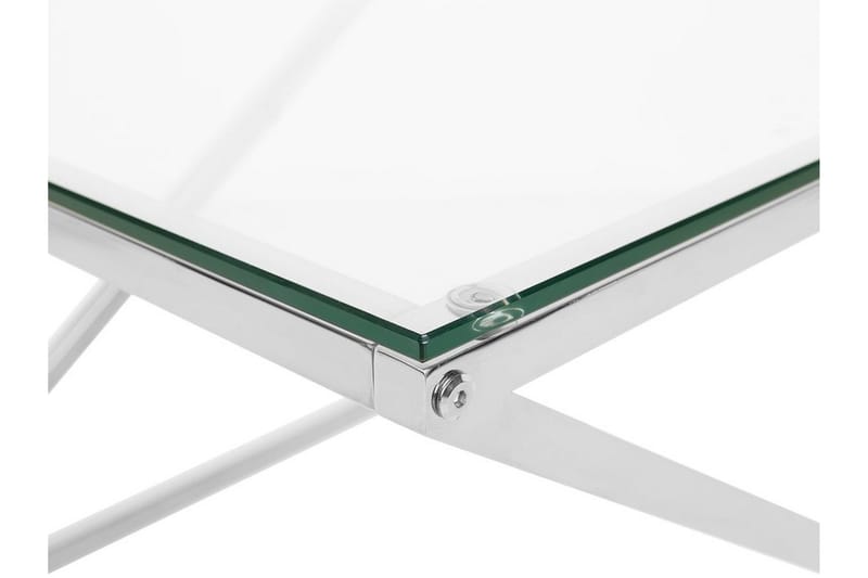 Beverly 60 cm Kvadratiskt Soffbord i Glas och Metall - Transparent - Möbler - Bord & matgrupper - Soffbord