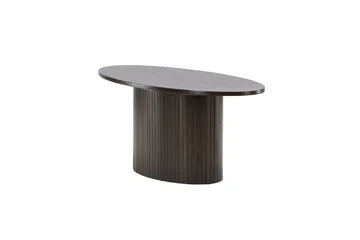 Bianca 120 cm Ovalt Soffbord i Trä med Räfflad Pelarfot - Brun - Möbler - Bord & matgrupper - Soffbord