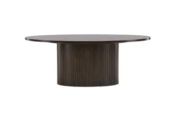 Bianca 120 cm Ovalt Soffbord i Trä med Räfflad Pelarfot - Brun - Möbler - Bord & matgrupper - Soffbord