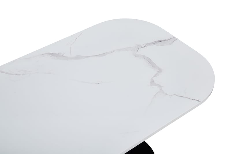 Bodal Soffbord 120 cm Ovalt Marmor - Vit/Svart - Soffbord
