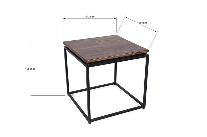 Bonegez Soffbord 45 cm Marmormönster - Svart - Soffbord