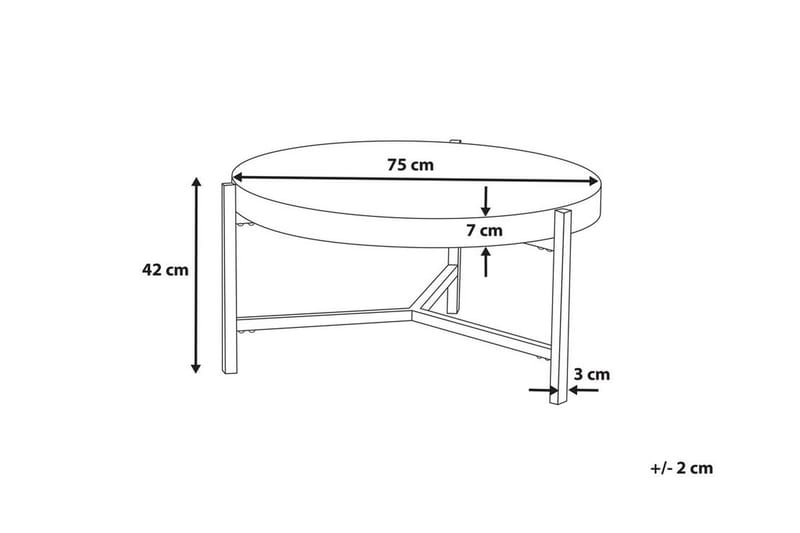 Boneti Soffbord 80 cm Runt - Brungrå/Svart - Soffbord