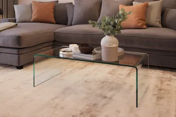 Bonisiolo Rektangulärt Soffbord 110x55 cm i Böjt Glas - Transparent - Möbler - Bord & matgrupper - Soffbord