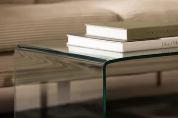 Bonisiolo Rektangulärt Soffbord 110x55 cm i Böjt Glas - Transparent - Möbler - Bord & matgrupper - Soffbord
