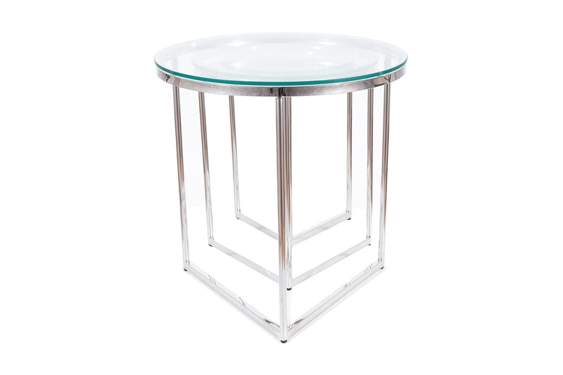 Bonkoni Satsbord Runt - Transparent Glas/Silver - Möbler - Bord & matgrupper - Soffbord