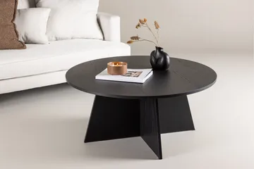 Bootcut Runt Soffbord 100 cm i Trä med Korsformad Sockel - Svart - Möbler - Bord & matgrupper - Soffbord