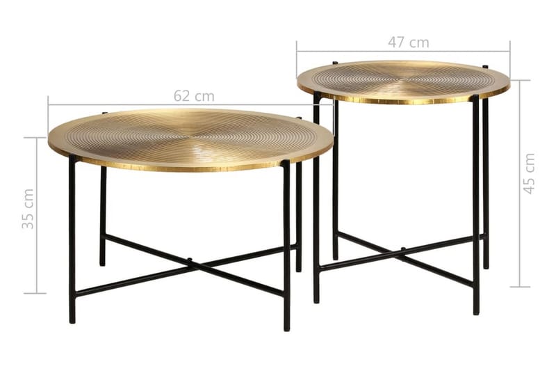 Bord set 2 delar mässingsbelagd MDF - Guld - Möbler - Bord & matgrupper - Soffbord
