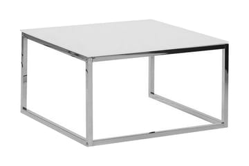 Brea Kvadratiskt Soffbord i Glas med Kubformad Ram - Vit - Möbler - Bord & matgrupper - Soffbord