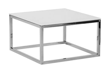 Brea Kvadratiskt Soffbord i Glas med Kubformad Ram - Vit - Möbler - Bord & matgrupper - Soffbord
