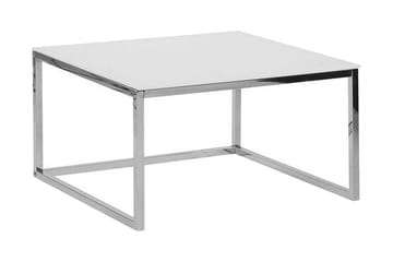 Brea Kvadratiskt Soffbord i Glas med Kubformad Ram - Vit - Möbler - Bord & matgrupper - Soffbord