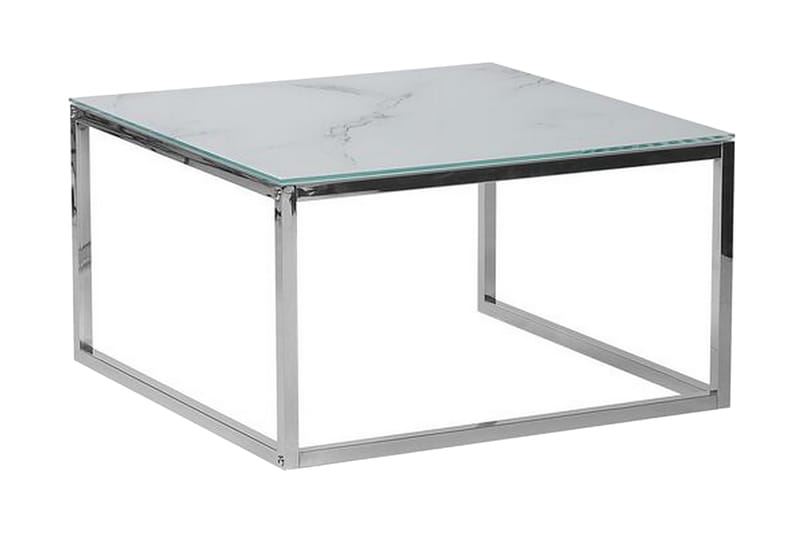 Breasa Satsbord 60 cm Marmormönster - Vit/Silver - Möbler - Bord & matgrupper - Soffbord