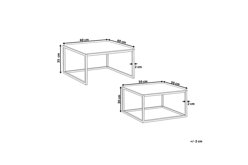 Breasa Satsbord 60 cm Marmormönster - Vit/Silver - Möbler - Bord & matgrupper - Soffbord