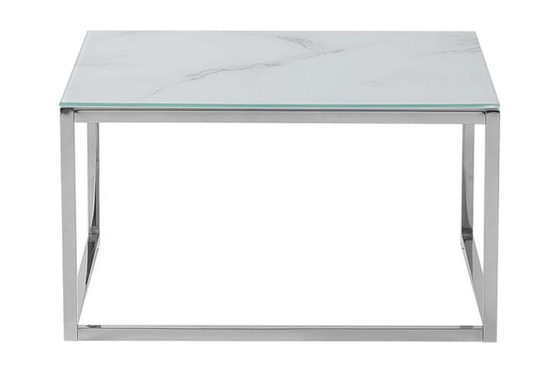 Breasa Satsbord 60 cm Marmormönster - Vit/Silver - Möbler - Bord & matgrupper - Soffbord