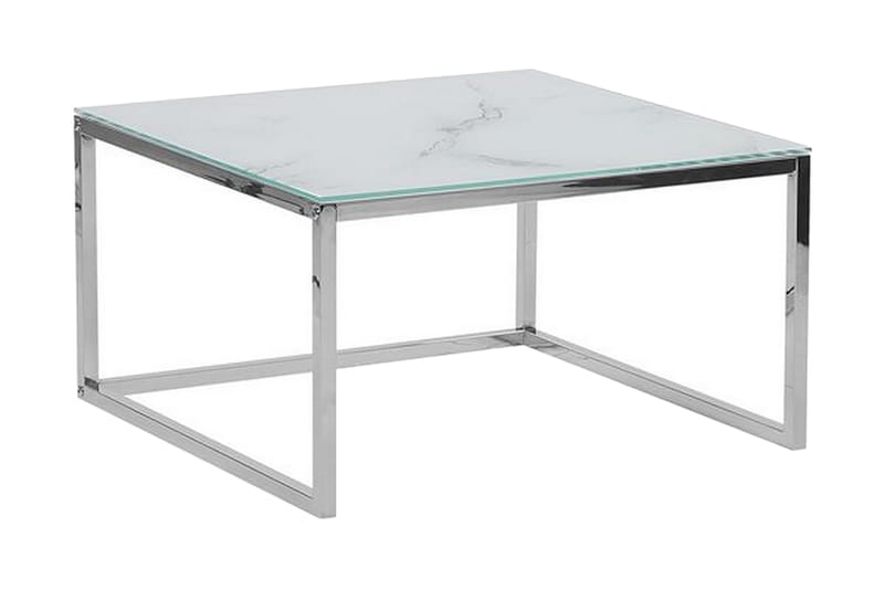 Breasa Satsbord 60 cm Marmormönster - Vit/Silver - Möbler - Bord & matgrupper - Soffbord