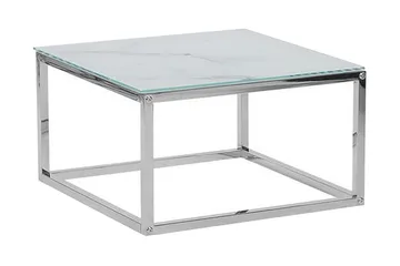 Breasa Satsbord 60 cm Marmormönster - Vit/Silver - Möbler - Bord & matgrupper - Soffbord
