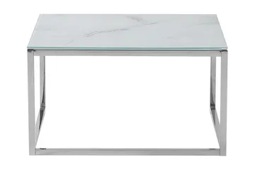 Breasa Satsbord 60 cm Marmormönster - Vit/Silver - Möbler - Bord & matgrupper - Soffbord