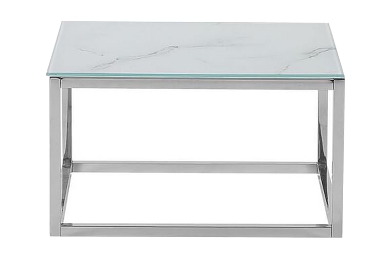 Breasa Satsbord 60 cm Marmormönster - Vit/Silver - Möbler - Bord & matgrupper - Soffbord