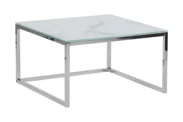 Breasa Satsbord 60 cm Marmormönster - Vit/Silver - Möbler - Bord & matgrupper - Soffbord