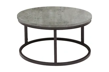 Brite Runt Soffbord 60x32 cm i Trä med Metallunderrede - Grå - Möbler - Bord & matgrupper - Soffbord