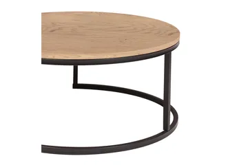 Britu Runt Soffbord 80x35 cm i Trä med Ekutseende - Beige - Möbler - Bord & matgrupper - Soffbord