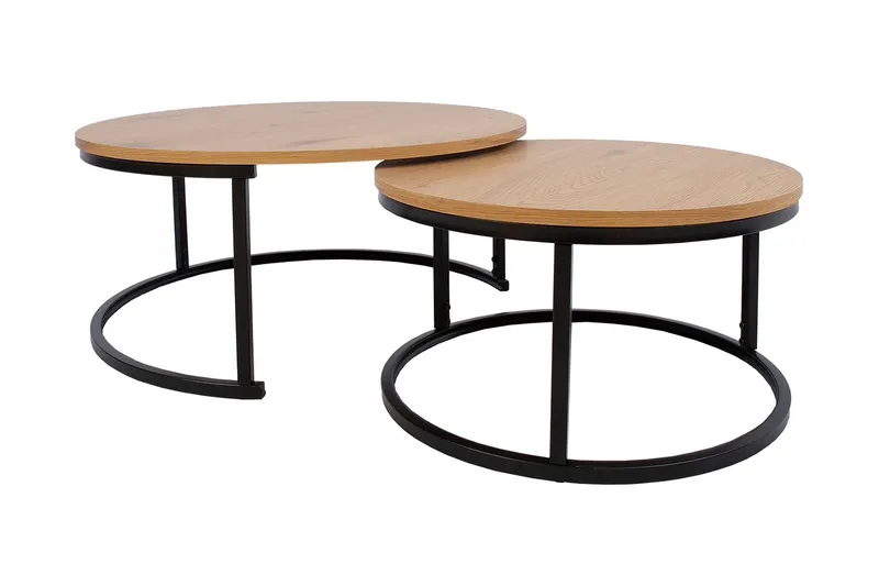 Britu Satsbord 2 st Natur/Svart - Möbler - Bord & matgrupper - Soffbord