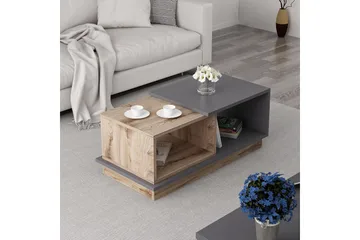 Broceni Soffbord 90 cm med Förvaring Hyllor - Antracit/Natur - Möbler - Bord & matgrupper - Soffbord