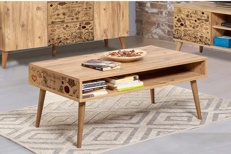 Brokind Soffbord 110 cm med Förvaring Hylla Fåglar - Natur - Möbler - Bord & matgrupper - Soffbord