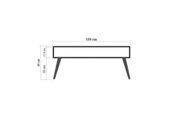 Brokind Soffbord 110 cm med Förvaring Hylla Oklahoma - Natur - Möbler - Bord & matgrupper - Soffbord