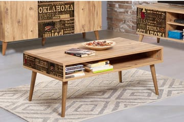 Brokind Soffbord 110 cm med Förvaring Hylla Oklahoma - Natur - Möbler - Bord & matgrupper - Soffbord