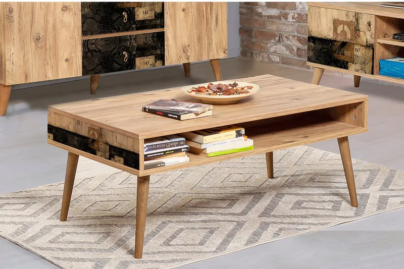 Brokind Soffbord 110 cm med Förvaring Hylla Två - Natur - Möbler - Bord & matgrupper - Soffbord
