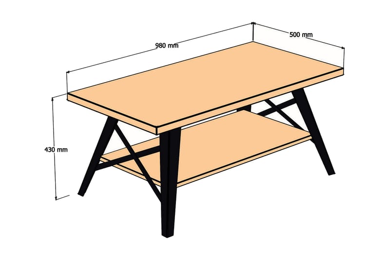 Brutorp Soffbord 98x43x98 cm - Blå - Möbler - Bord & matgrupper - Soffbord