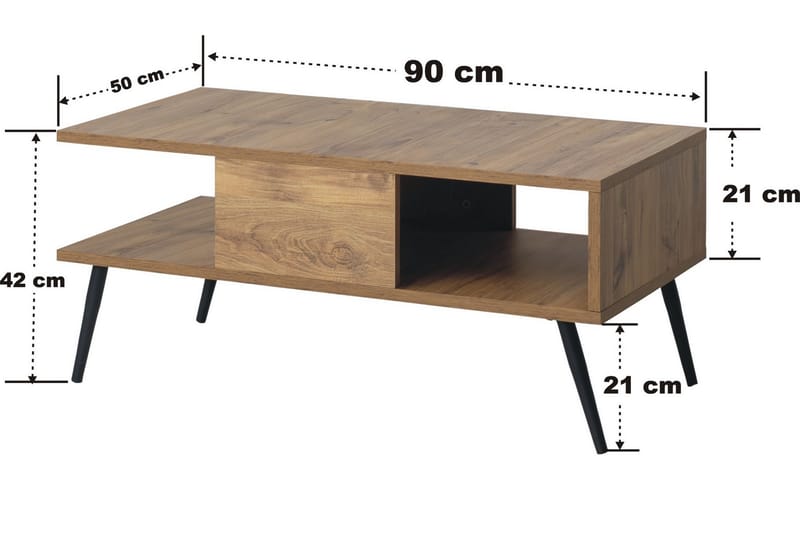 Bukle Soffbord 90 cm - Brun/Svart - Möbler - Bord & matgrupper - Soffbord
