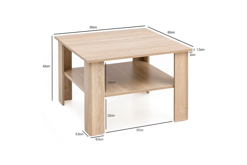 Bulanda Soffbord 60 cm med Förvaring Hylla - Natur - Möbler - Bord & matgrupper - Soffbord