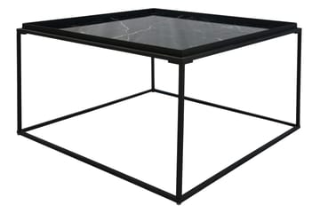 Burwick Soffbord 80 cm Marmormönster Kvadratisk - Svart - Möbler - Bord & matgrupper - Soffbord