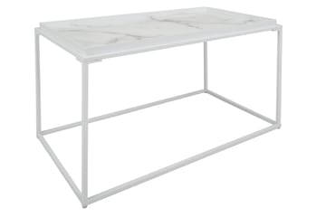 Burwick Soffbord 80 cm Marmormönster Rektangulär - Vit - Möbler - Bord & matgrupper - Soffbord