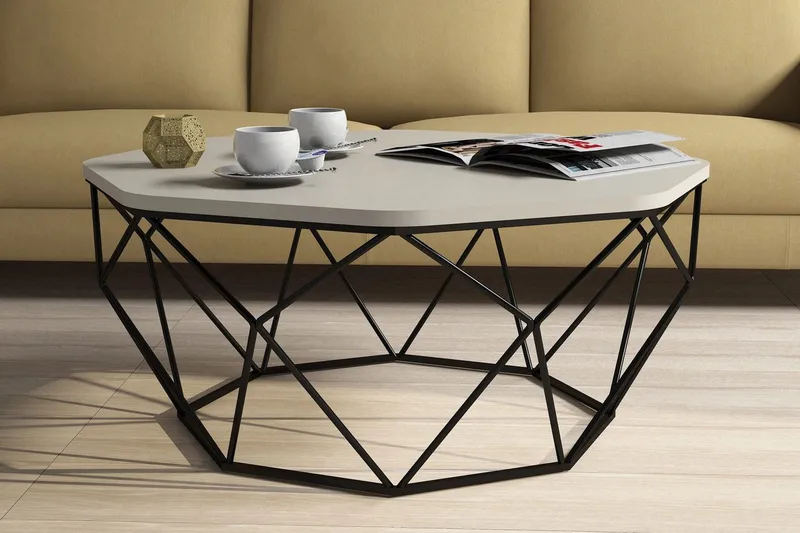 Callear Soffbord 90 cm Kantigt - Grå/Svart - Möbler - Bord & matgrupper - Soffbord