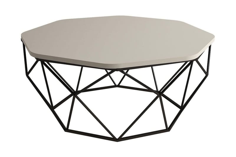 Callear Soffbord 90 cm Kantigt, Grå/Svart