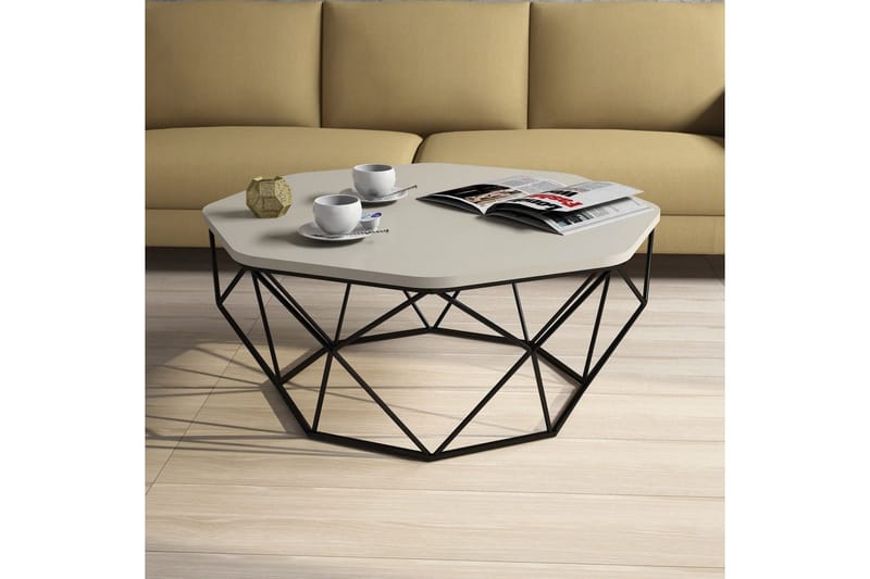 Callear Soffbord 90 cm Kantigt - Grå/Svart - Möbler - Bord & matgrupper - Soffbord