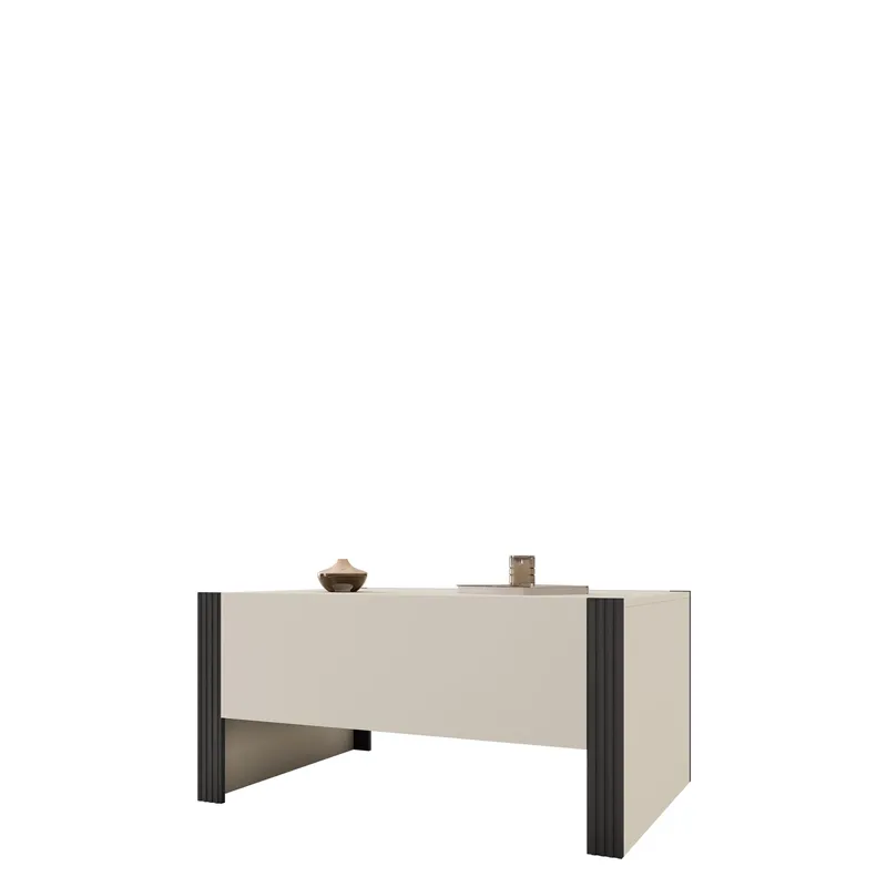 Calvenn Rektangulärt Soffbord med Förvaring i Målat Trä, Beige