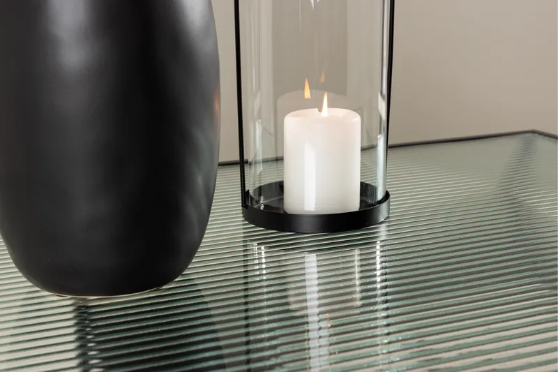 Campinas Rektangulärt Soffbord med Hylla i Glas och Metall - Genomskinlig - Möbler - Bord & matgrupper - Soffbord