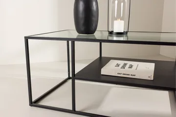 Campinas Rektangulärt Soffbord med Hylla i Glas och Metall - Genomskinlig - Möbler - Bord & matgrupper - Soffbord