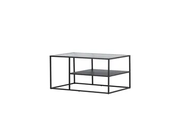 Campinas Rektangulärt Soffbord med Hylla i Glas och Metall - Genomskinlig - Möbler - Bord & matgrupper - Soffbord