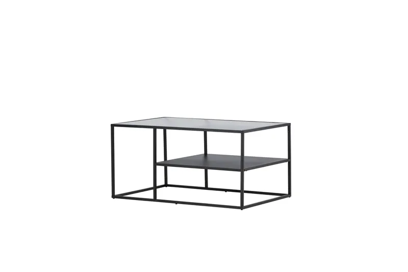 Campinas Rektangulärt Soffbord med Hylla i Glas och Metall - Genomskinlig - Möbler - Bord & matgrupper - Soffbord